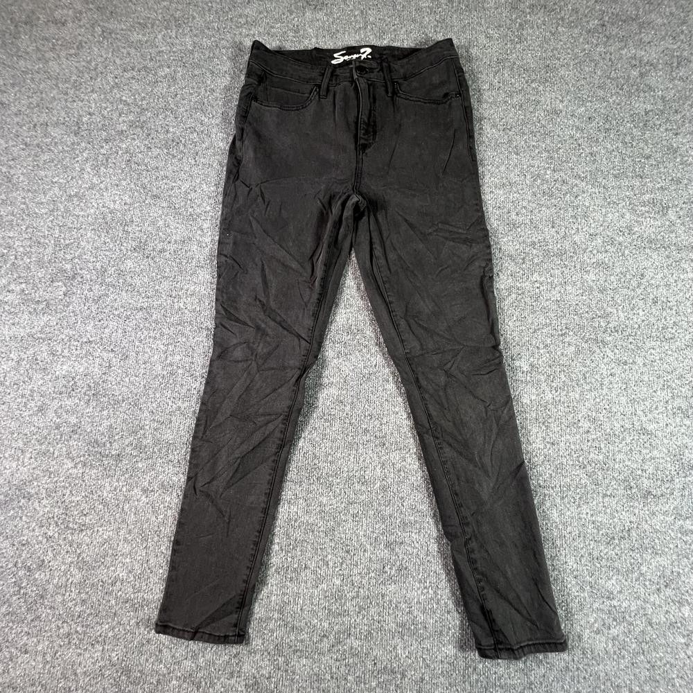 Seven7 Skinny Jeans Women's 8 Black Cotton Denim Workwear High Rise Stretch